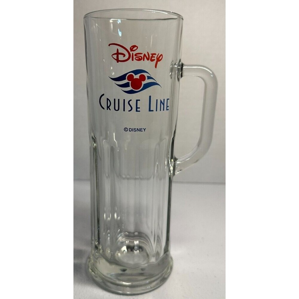 Disney Cruise Line Heavy Clear Glass 22oz Beer Mug Stein 9 Inches Tall